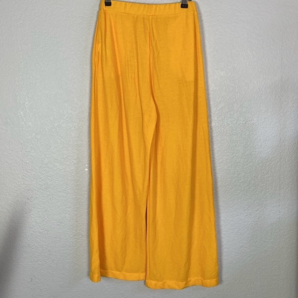Pre-owned Zara Wide Leg Pants in Bright Yellow